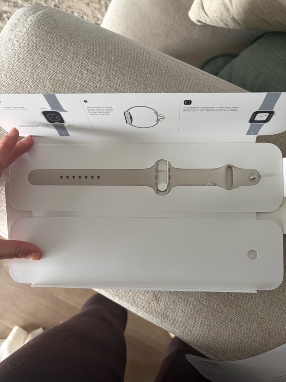 Apple Sport Band - Starlight/Taupe Silicone Watch Strap